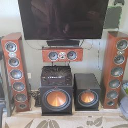 Polk Audio And Klipsch home Theater Audio Setup 