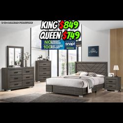 4pcs King Bedroom Set With Ortho Mattress Included!!