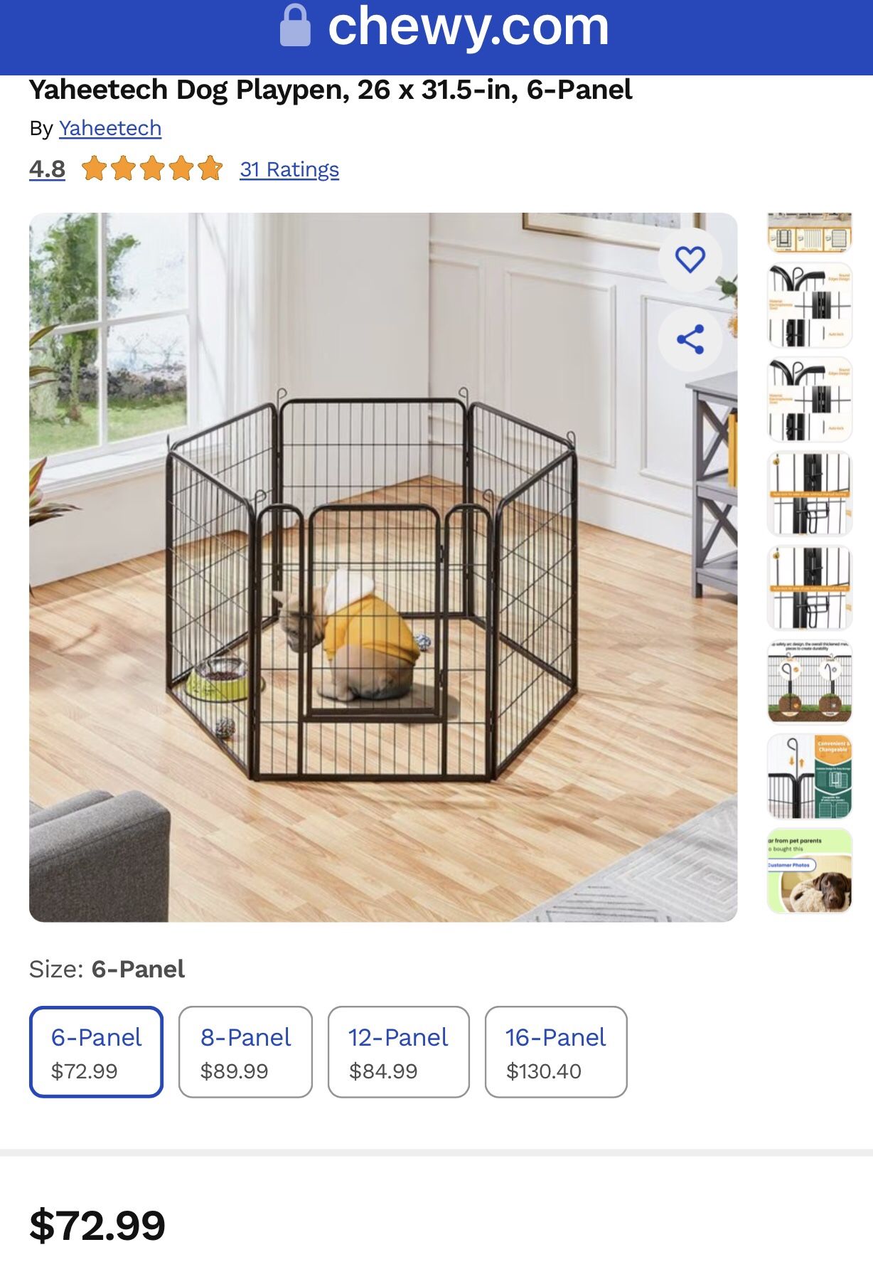 Yaheetch Dog Playpen