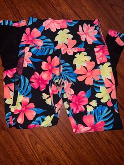 Bright tropical floral leggings by Victoria's Secret PINK.