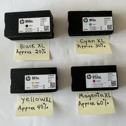 HP Genuine 950XL and 951XL Ink Cartridges - Used 