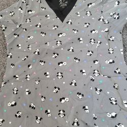 Large Panda Scrub Top