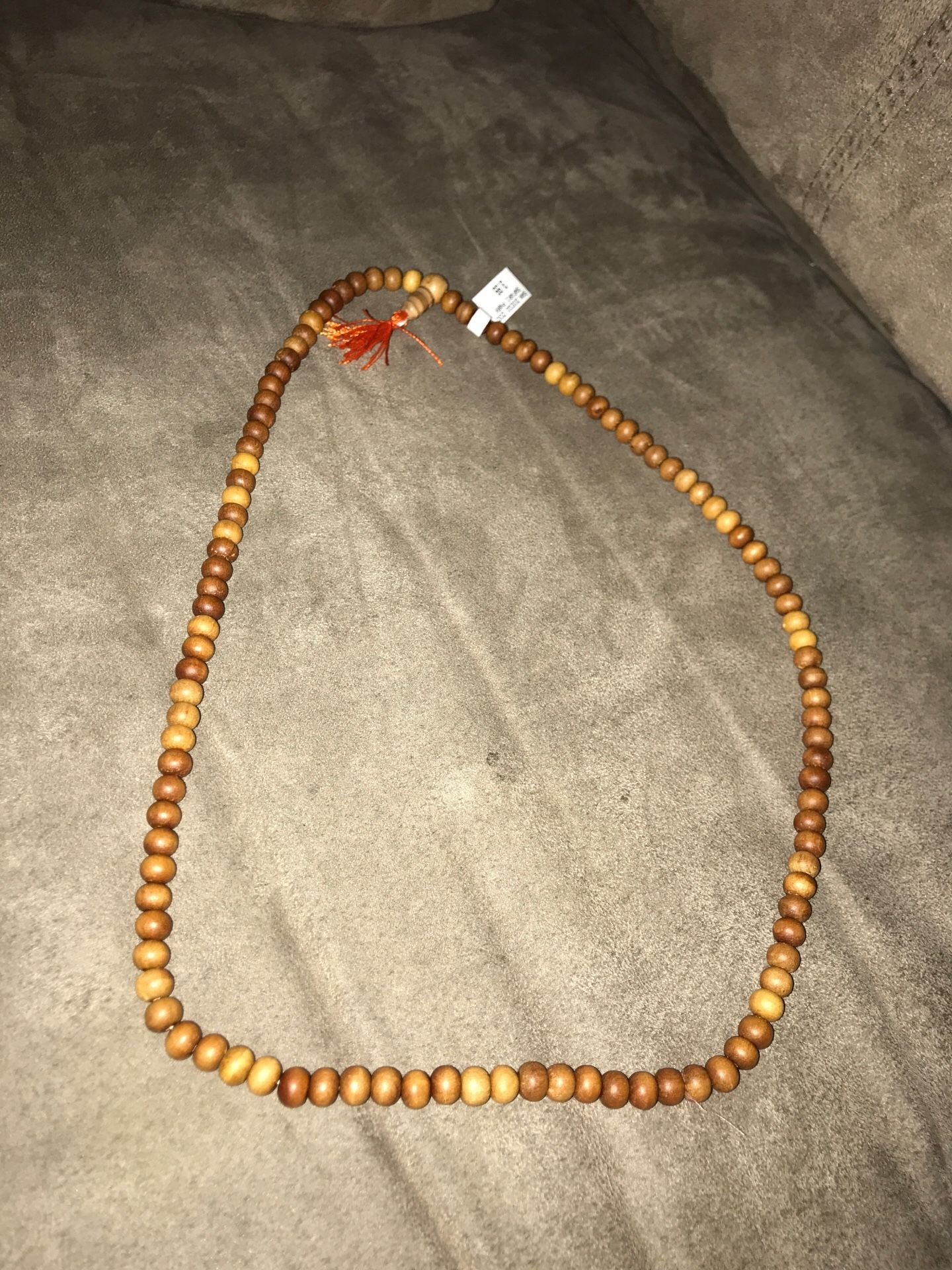 Wood bead necklace