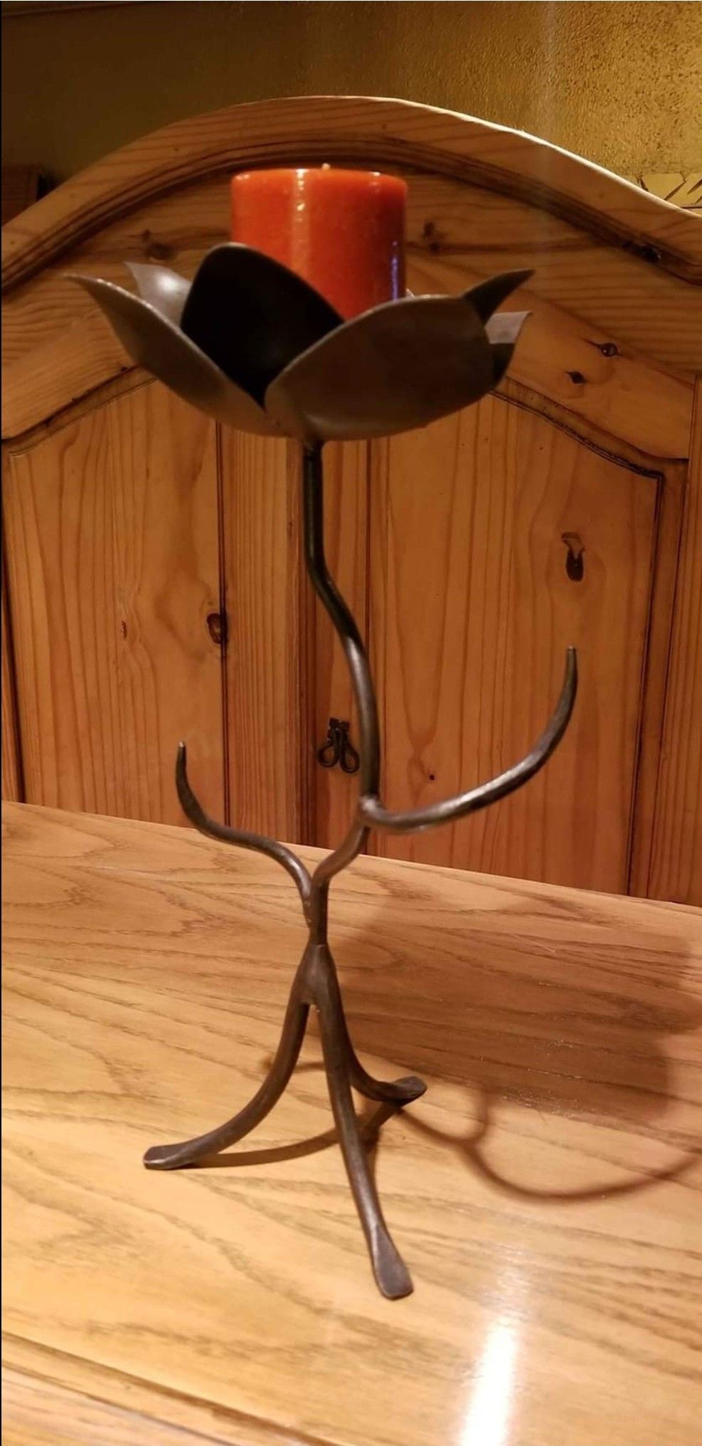 Stunning Wrought iron Rose Candle Holder