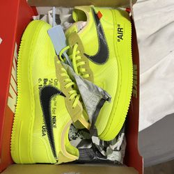 Nike Off white Volt Air Force Size 9