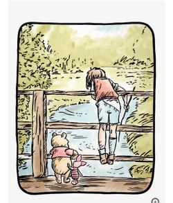 DISNEY WINNIE THE POOH & CHRISTOPHER ROBIN BLANKET 48x60in