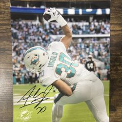 Alec Ingold Autographed Photo Miami Dolphins NFL