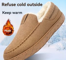 Koonexy Plush-Lined Suede Slip-On Slippers