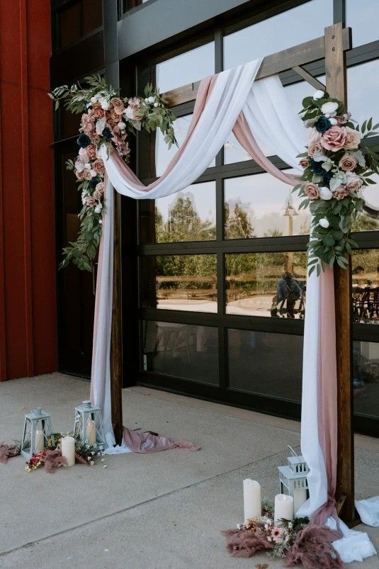 Dusty Rose and Navy Florals: Arch Decor, Bridal Bouquet, Aisle Chair Flowers, Centerpieces, Sweetheart Table Florals