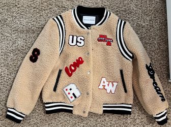 Cream Letterman Style Jacket