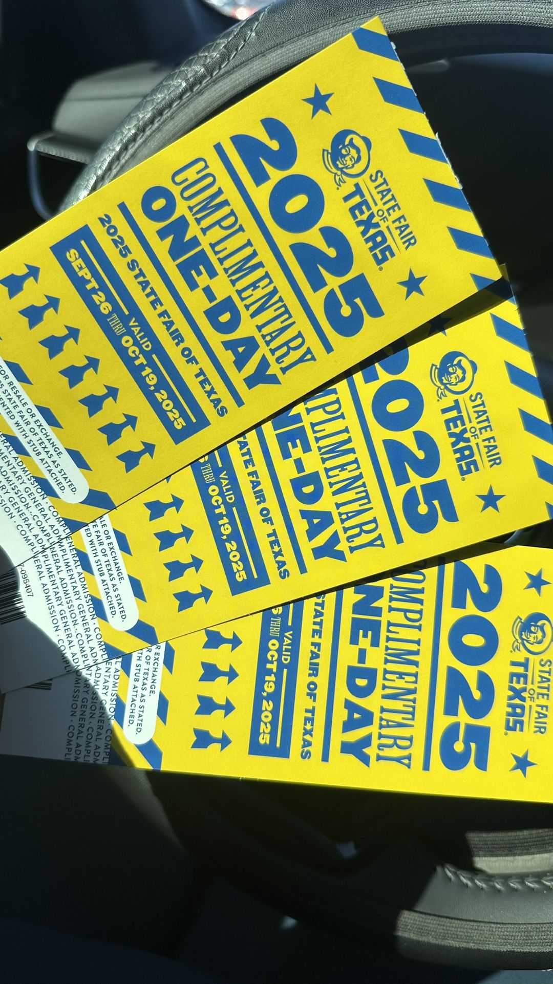 Three Texas Fair Tickets 2025