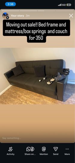 Futon couch turns into bed
