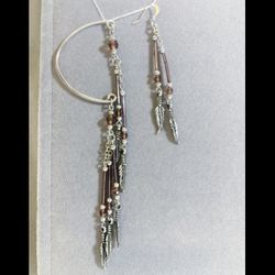 Purple/Silver Ear Cuff with Matching Earring