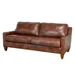 La-Z-boy 80" Stationary Leather Sofa - Brown