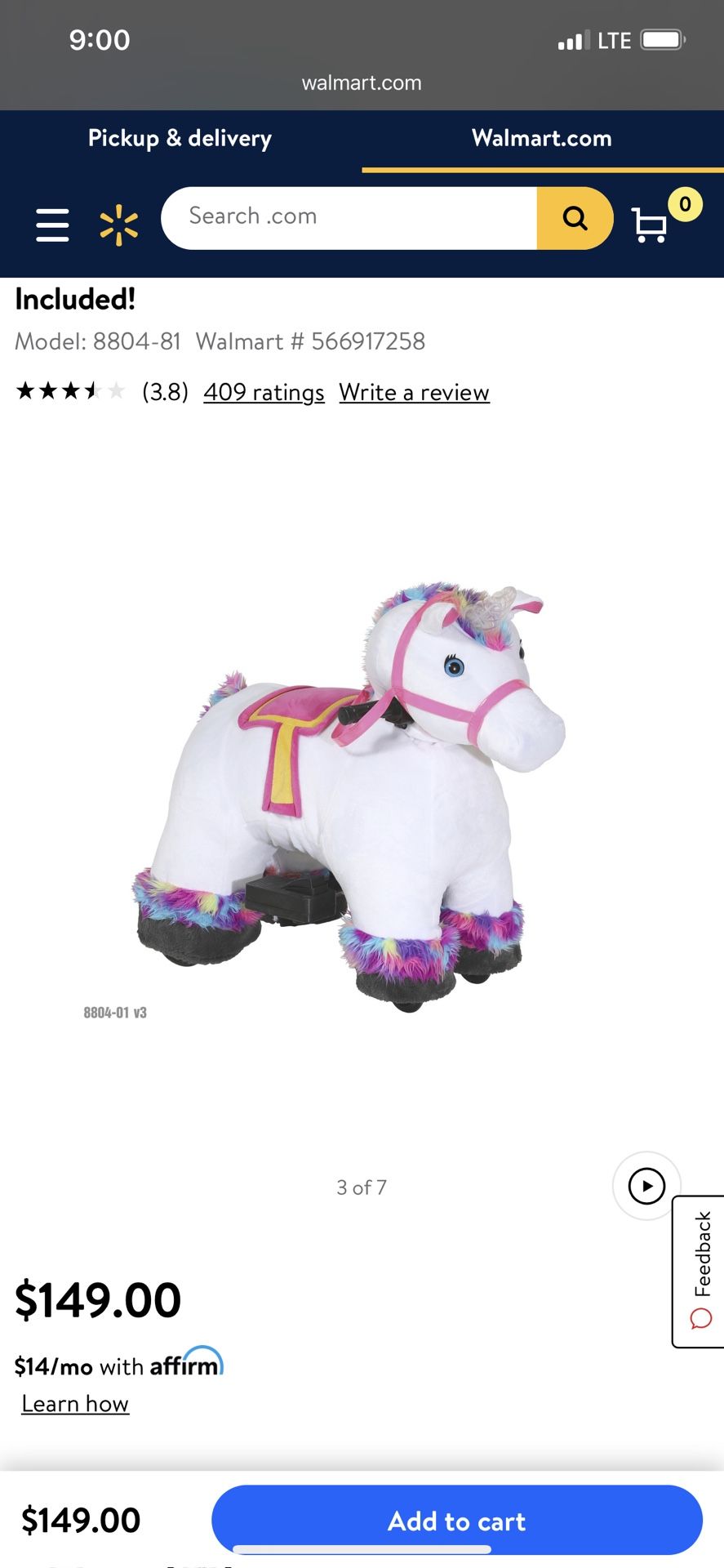 Unicorn ride on