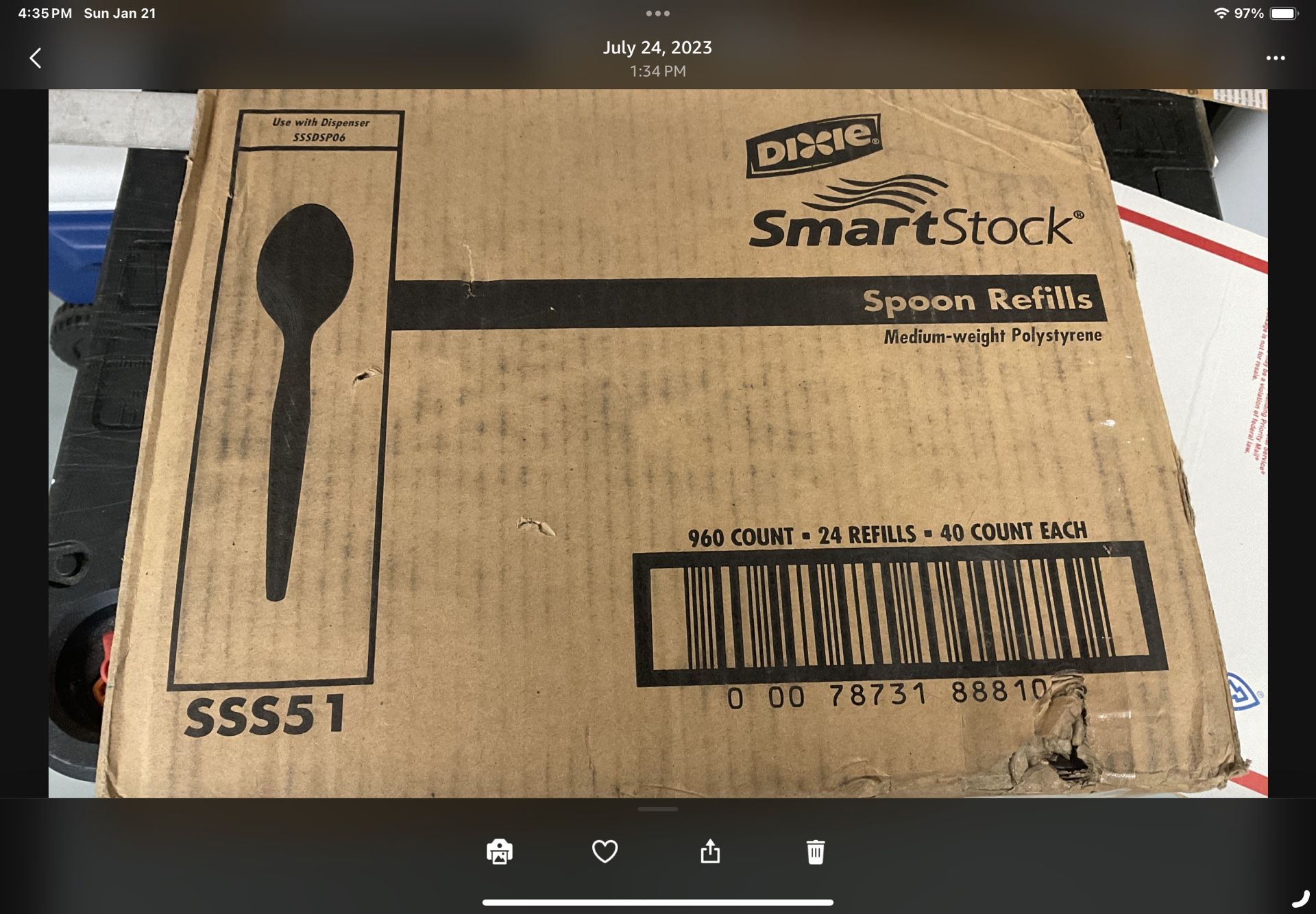Dixie Smart StockPlastic Cutlery Spoons 24 Packs Of 40 960/Carton