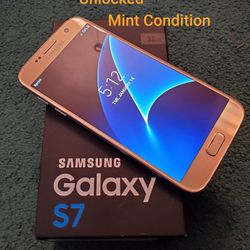 $199 UNLOCKED (Will Work On Any Network)Samsung Galaxy S-7 Gold Platinum Mint Condition