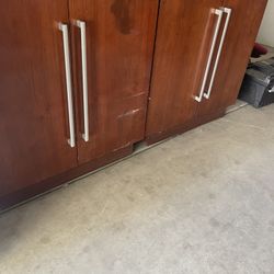 2 Wood Cabinets 