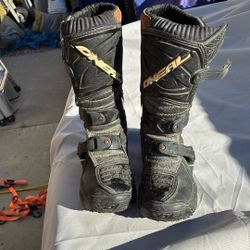 O’Neal Riding Boots Size 1 With Thor Riding Gloves SM S14