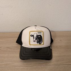 Goorin Bros The Farm Cash Cow Hat OSFM Snap-Back Patch White Black Trucker Cap