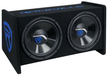 Rockville R2D12 Dual 12in Enclosed Non-Powered Subwoofer 1200W RMS DVC