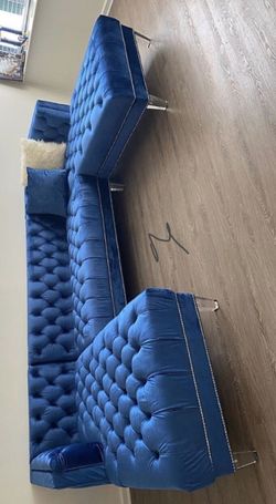 Double Chaise Sectional , Velvet 🌸Black,Cream, Gray, Navy 🌸-Couch -Living Room Set