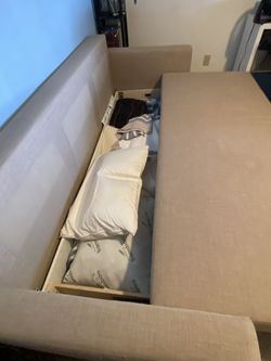 FRIHETEN Sleeper sofa, Hyllie beige - IKEA