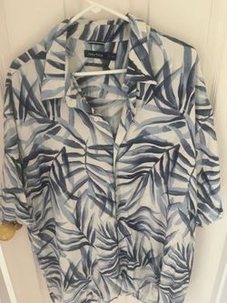 Nautica men’s white / blue palm leaves