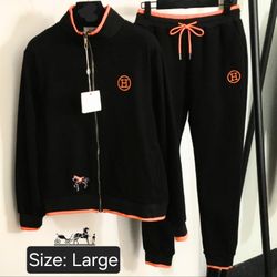 Brand New Men's Black Sweatsuit Tracksuit | Size: Large