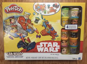 Photo NEW STAR WARS CAN-HEADS ALL-STAR ATTACK COMPLETE 10 CHARACTER KIDS PLAY-DOH SET