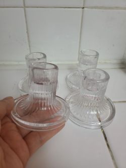 4pc Glass Candle Holders Bundle
