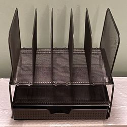 BLACK METAL MESH DESKTOP ORGANIZER - posted price is firm.