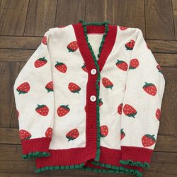 Kids Strawberry Cardigan - SIZE 5T