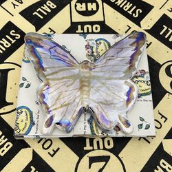 Blue Sky Clayworks Hanger Plaque Purple Butterfly Heather Goldminc 6.25x5.25”