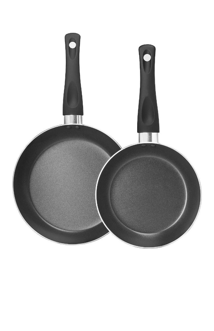 2 pans 7" & 9" SEDONA BLACK SILVER 2-PC Non Stick Sauté /Fry Pan