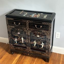Black Chinese Accent Cabinet 