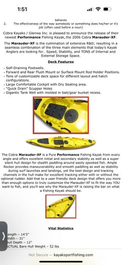 Cobra kayak masaudez xf