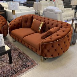 Gold Metal Luxury Living Room Set