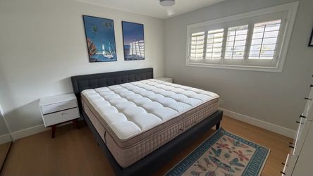 DreamCloud King Mattress + Upholstered King Bed Frame