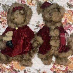 Teddy Bear Collectibles - Tender Hearted  Christmas Teddy Bear Couple