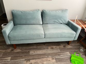 Wayfair blue satin couch