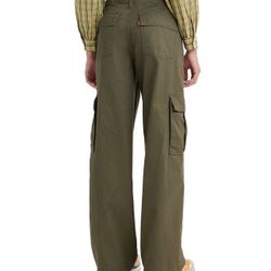 Levis 94 Baggy Cargo Jeans Womans 26 x 30 Small Size Wide Leg Drawstring Hem New