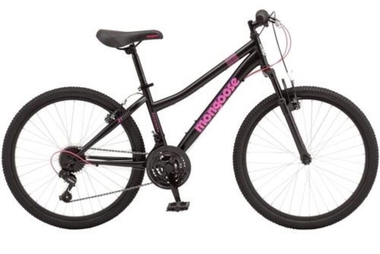 Mongoose Excursion Mountain Bike, Girls', 24", Black