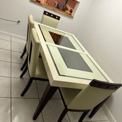 Dining Table Set – 6 Seats (Glass & Wood)