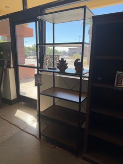 Pierson 76” 5-Tier Metal and Wood Bookshelf