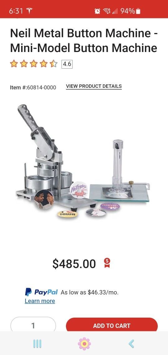 Neil Metal Button Machine - Mini-Model Button Machine
