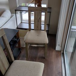 4x Padded Wooden Dining Chairs