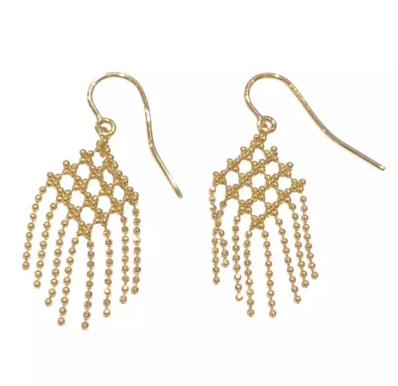 Authentic TIFFANY & Co fringe earrings 18k Yellow Gold Used-Retired collection