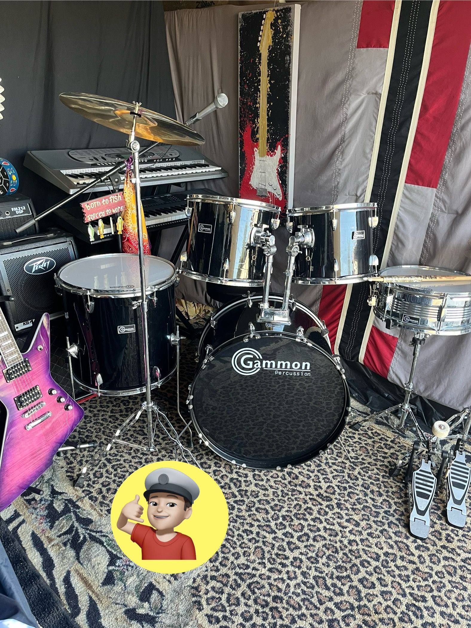 π₯ Black Adult Drum Set Complete