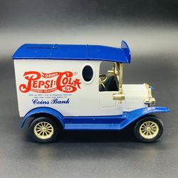 1912 Ford Pepsi Cola Delivery Truck Die Cast Coin Bank Toy Vintage Style No Key USED